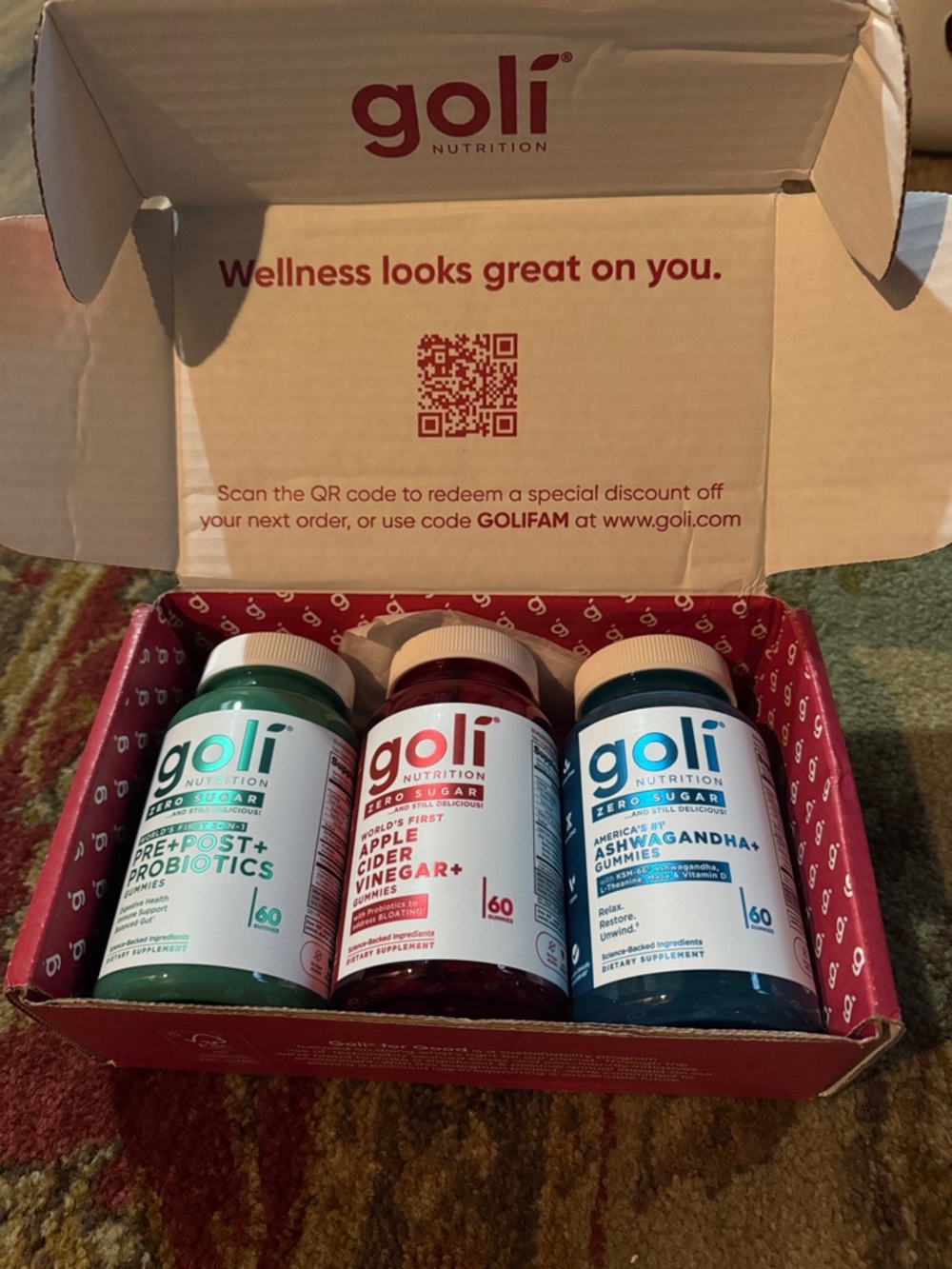BNWT- Assorted Gummies Sugar Free Essentials Bundle - Green, Red, Blue